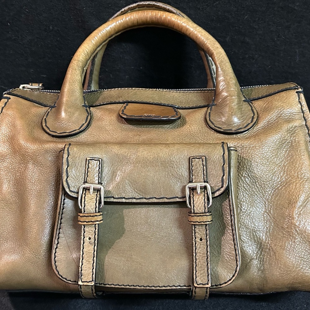 FREE SHIPPING GIFTABLE RARE Authentic CHLOE Olive Army Green Travel HandBag Tags